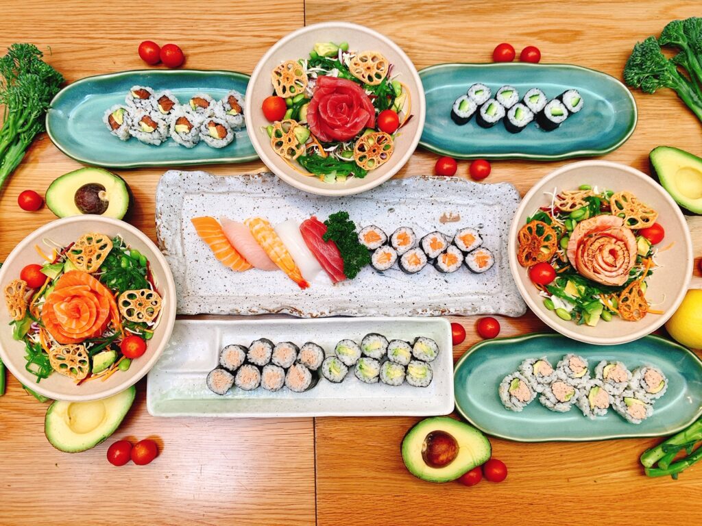 Sushi party table